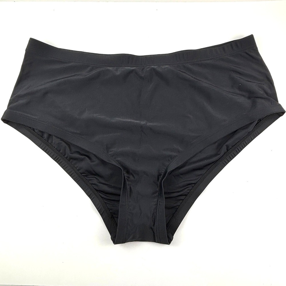 New Alltoke Bikini Bottoms‎ Women 3X Black High Waisted Full Coverage Swimsuit